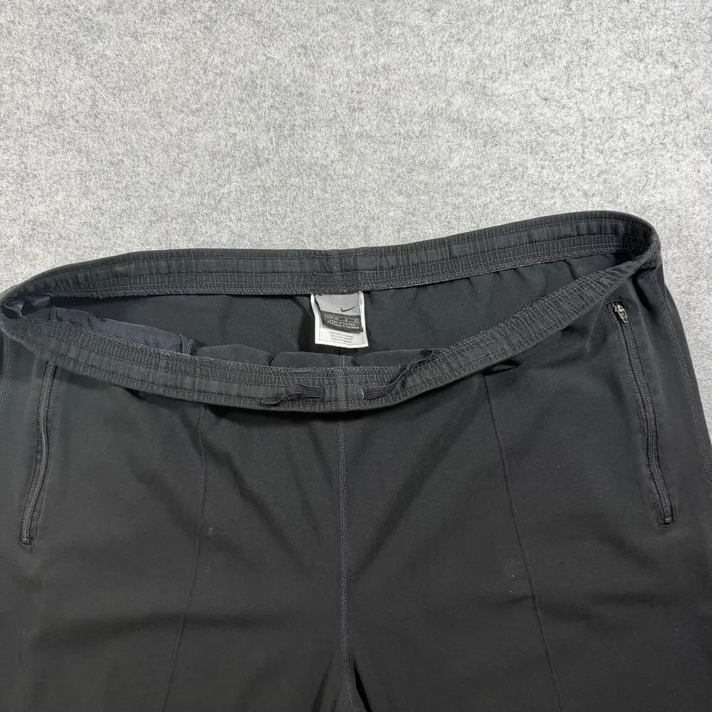 Nike Sweatpants Mens L Black Tapered Zip Pockets Drawstring Athletic Zip Ankles